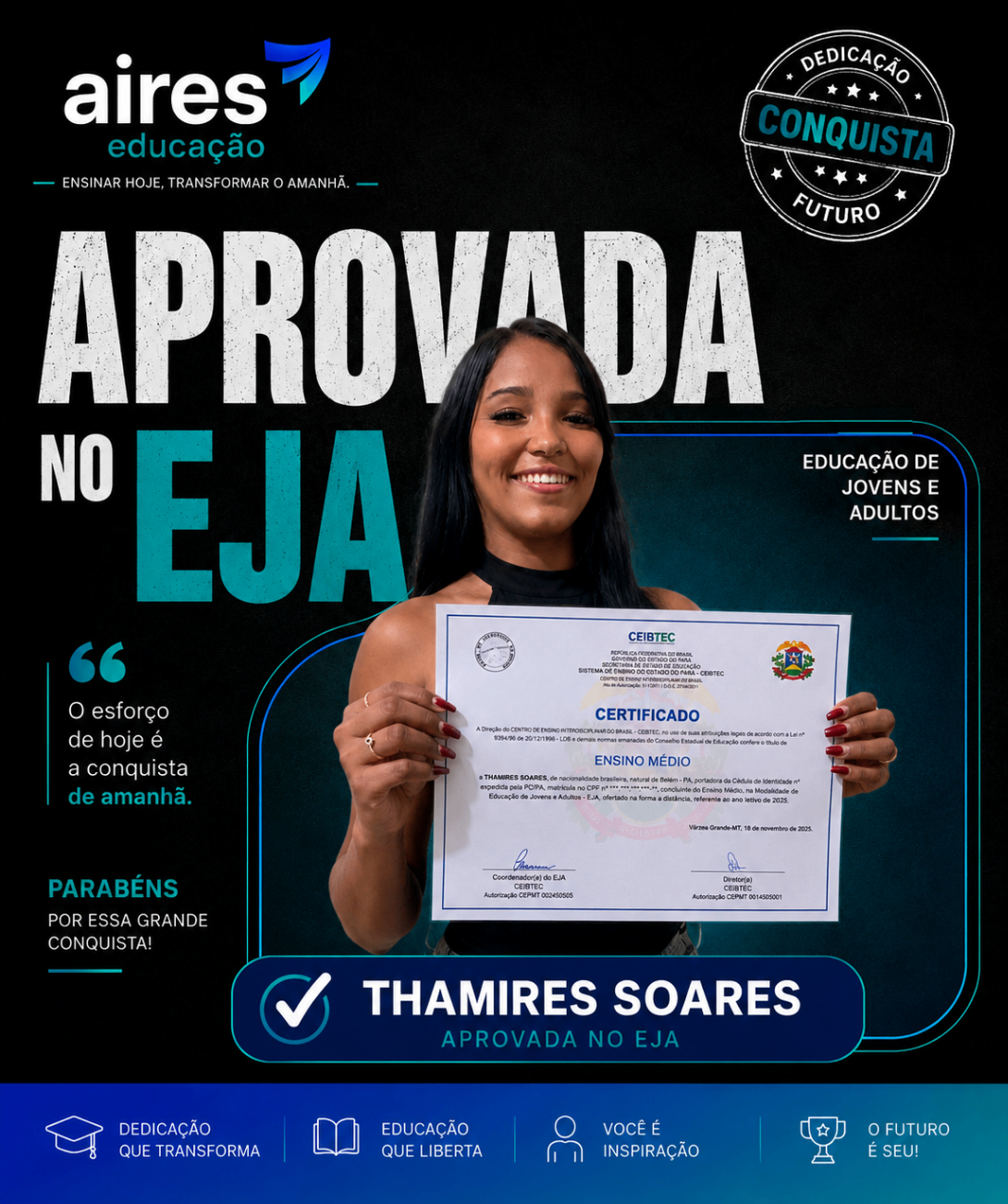 Aluno aprovado Thamires Soares