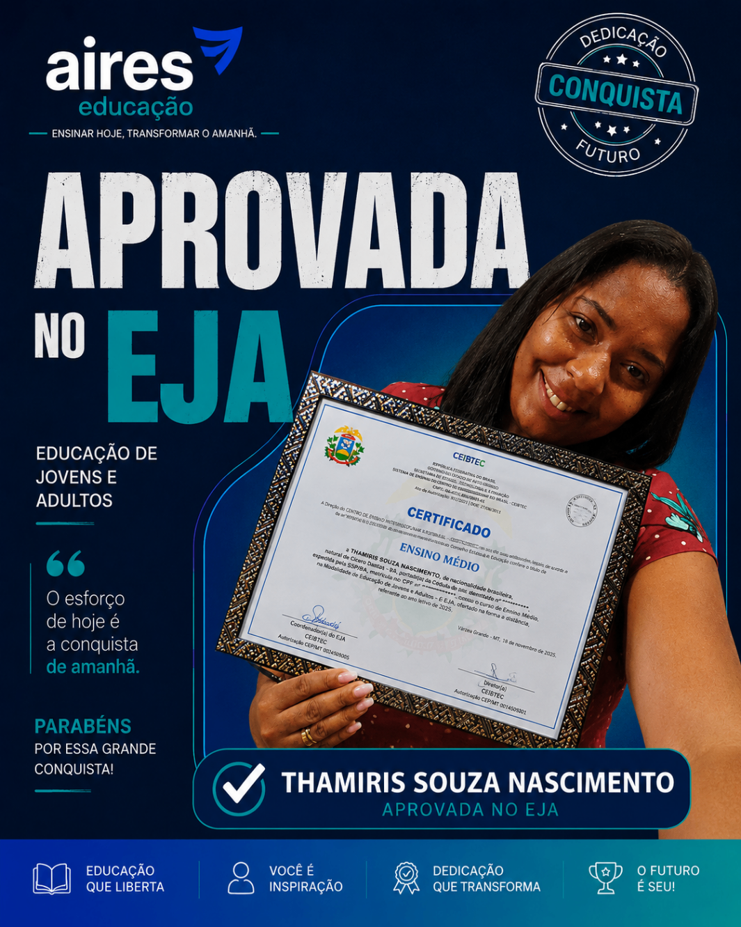 Aluno aprovado Thamiris Souza Nascimento