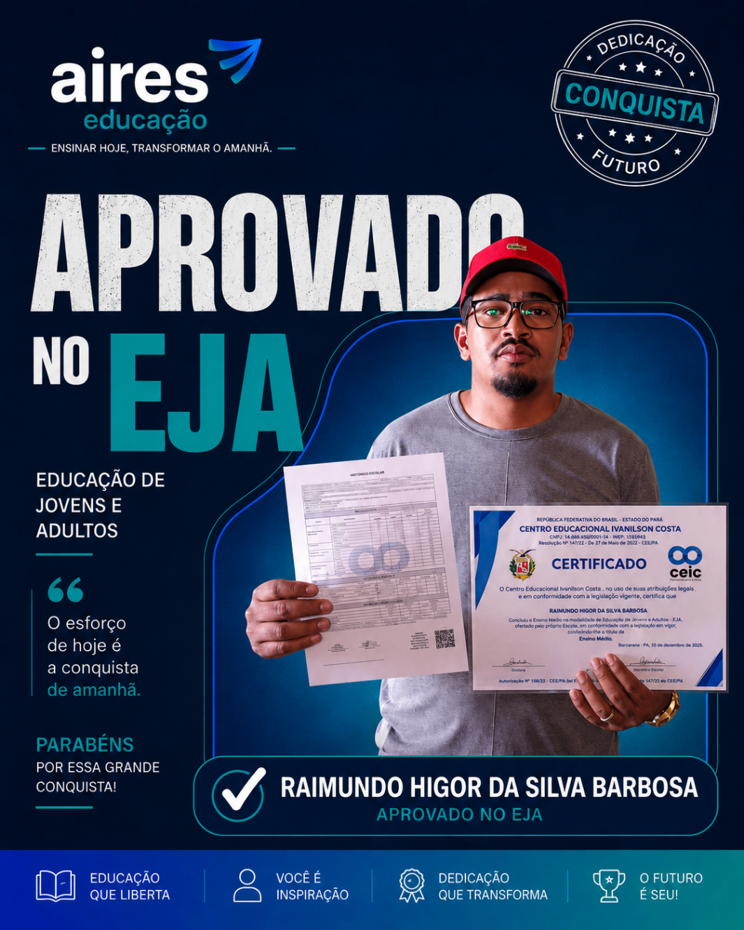 Aluno aprovado Raimundo Higor da Silva Barbosa
